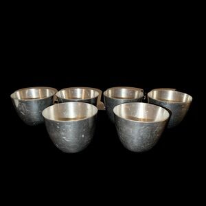 Set of 6 Leonard English Pewter Jefferson Cups Made in Sheffield England